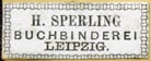 H. Sperling, Buchbinderei, Leipzig, Germany (23mm x 9mm, ca.1860s?)
