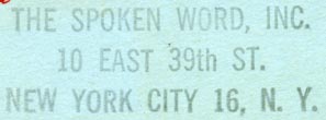 The Spoken Word, New York, NY (inkstamp, 48mm x 16mm)