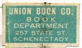 The Union Book Co., Schenectady, NY (26mm x 14mm).