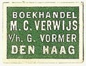 M.C. Verwijs, Boekhandel, The Hague, Netherlands (20mm x 15mm). Courtesy of S. Loreck.