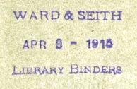 Ward & Seith, Library Binders (26mm x 15mm, ca.1915)