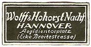 Wolff & Hohorst Nachf., Hannover, Germany (30mm x 15mm, ca.1950). Courtesy of Michael Kunze.