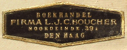 Firma L.J.C. Boucher, Boekhandel, The Hague, Netherlands (40mm x 15mm, c.1930). Courtesy of Robert G. Hill.