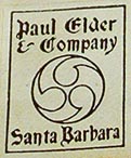Paul Elder & Co., Santa Barbara, California (19mm x 23mm, ca.1906). Courtesy of David Mostardi.