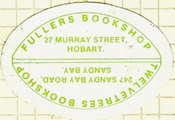 Fuller's Bookshop, Hobart, Tasmania, Australia (29mm x 20mm). Courtesy of Dennis Muscovich.
