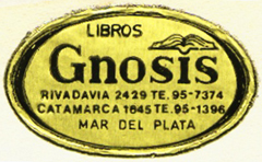 Libros Gnosis, Mar del Plata, Argentina (38mm x 23mm, c.1995). Courtesy of Mario Martin.