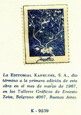 Editorial Kapelusz, Buenos Aires, Argentina (stamp of author Juan B. Grosso, 16mm x 33mm, 1967). Courtesy of Robert Behra.