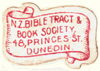 New Zealand Bible Tract & Book Society, Dunedin, New Zealand (15mm x 10mm). Courtesy of Siobhan McCormack.