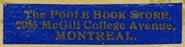 The Poole Book Store, Montreal, Canada (30mm x 7mm).