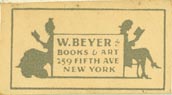 W. Beyer, Books & Art, New York, NY (approx 28mm x 15mm)