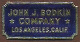 John J. Bodkin Company, Los Angeles, California (26mm x 13mm)