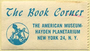 The Book Corner, American Museum - Hayden Planetarium, New York, NY (50mm x 28mm)