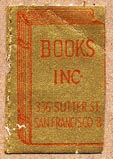 Books Inc., San Francisco, California (17mm x 25mm, as is). Courtesy of Donald Francis.