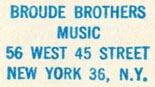Broude Brothers, Music, New York, NY (inkstamp, 24mm x 13mm)