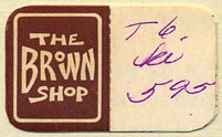 The Brown Shop (32mm x 20mm, with tear-off). Courtesy of Donald Francis.