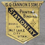 G.Q. Cannon & Sons, Salt Lake City, Utah (25mm x 24mm, ca.1870s?)