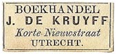 J. DeKruyff, Boekhandel, Utrecht, Netherlands (27mm x 12mm). Courtesy of S. Loreck.