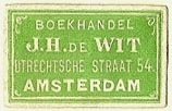 J.H. DeWit, Boekhandel, Amsterdam, Netherlands (25mm x 15mm)