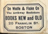 DeWolfe & Fiske Co./ The Archway Bookstore, Boston, Massachusetts (29mm x 20mm)