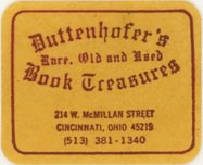 Duttenhofer's Book Treasures, Cincinnati, Ohio (approx 31mm x 25mm)
