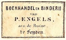 P. Engels, Boekhandel en Binderij, Leyden, Netherlands (34mm x 20mm). Courtesy of S. Loreck.