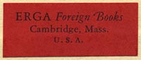 Erga Foreign Books, Cambridge, Massachusetts (32mm x 13mm, ca.1949).