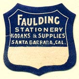 Faulding Stationery, Santa Barbara, California (25mm x 25mm)