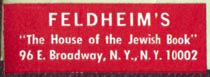 Feldheim's, New York (34mm x 13mm)