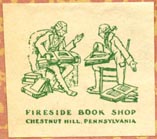 Fireside Book Shop, Chestnut Hill, Pennsylvania (26mm x 23mm, after 1929)