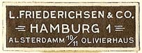 L. Friederichsen, Hamburg, Germany (33mm x 11mm)