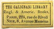 The Galignani Library, English & American Books, Paris, France (28mm x 15mm)