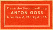 Anton Goss, Deutsche Buchhandlung, Dresden, Germany (35mm x 20mm)