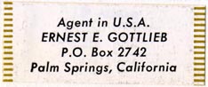 Ernest E. Gottlieb, Palm Springs, California (38mm x 15mm)
