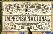 Officina de Encadernacao da Imprensa Nacional, Rio de Janeiro, Brazil (28mm x 17mm, ca.1910)