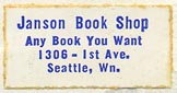 Janson Book Shop, Seattle, Washington (26mm x 13mm, ca.1968)