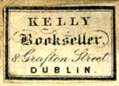 Kelly, Bookseller, Dublin, Ireland (21mm x 14mm, ca.1820s). Courtesy of R. Behra.