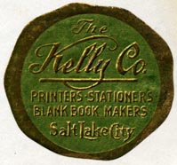 The Kelly Co., Salt Lake City, Utah (33mm x 31mm)