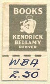 Kendrick Bellamy Books, Denver, Colorado (15mm x 28mm, with tear-off)