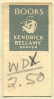 Kendrick Bellamy Books, Denver, Colorado (16mm x 32mm, with tear-off)