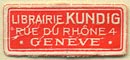 Librairie Kundig, Geneva, Switzerland (21mm x 9mm)