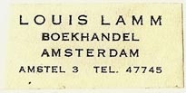 Louis Lamm, Boekhandel, Amsterdam, Netherlands (32mm x 25mm). Courtesy of S. Loreck.