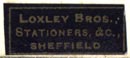 Loxley Bros., Stationers &c., Sheffield, England (20mm x 8mm)