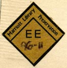 Marriott Library Preservation (in-house bindery), Salt Lake City, Utah (21mm x 21mm, ca.1996)