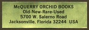 McQuerry Orchid Books, Jacksonville, Florida (46mm x 15mm).