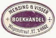 Mensing & Visser, Boekhandel, The Hague, Netherlands (approx 30mm x 20mm, ca.1910). Courtesy of Michael Kunze.