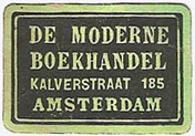 De Moderne Boekhandel, Amsterdam, Netherlands (approx 29mm x 19mm, ca.1920). Courtesy of Michael Kunze.