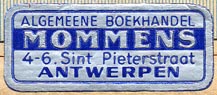 Mommens, Algemeene Boekhandel, Antwerp, Netherlands (35mm x 15mm, ca.1955)