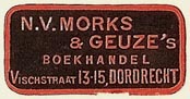 N.V. Morks & Geuze, Boekhandel, Dordrecht, Netherlands (28mm x 14mm). Courtesy of S. Loreck.