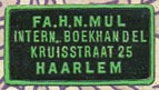 Fa.H.N. Mul, Intern. Boekhandel, Haarlem, Netherlands (22mm x 12mm, after 1926)