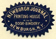 Newburgh Journal, Printing House and Book-Binder, Newburgh, New York (30mm x 20mm)